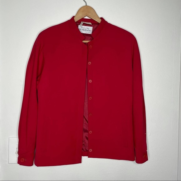 Fontana Veneziano Vintage Wool Blazer Jacket Button Down Red Coat - Picture 2 of 10